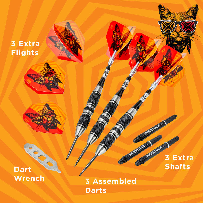 Viper The Freak Darts Steel Tip Darts 3 Knurled Rings Barrel 22 Grams