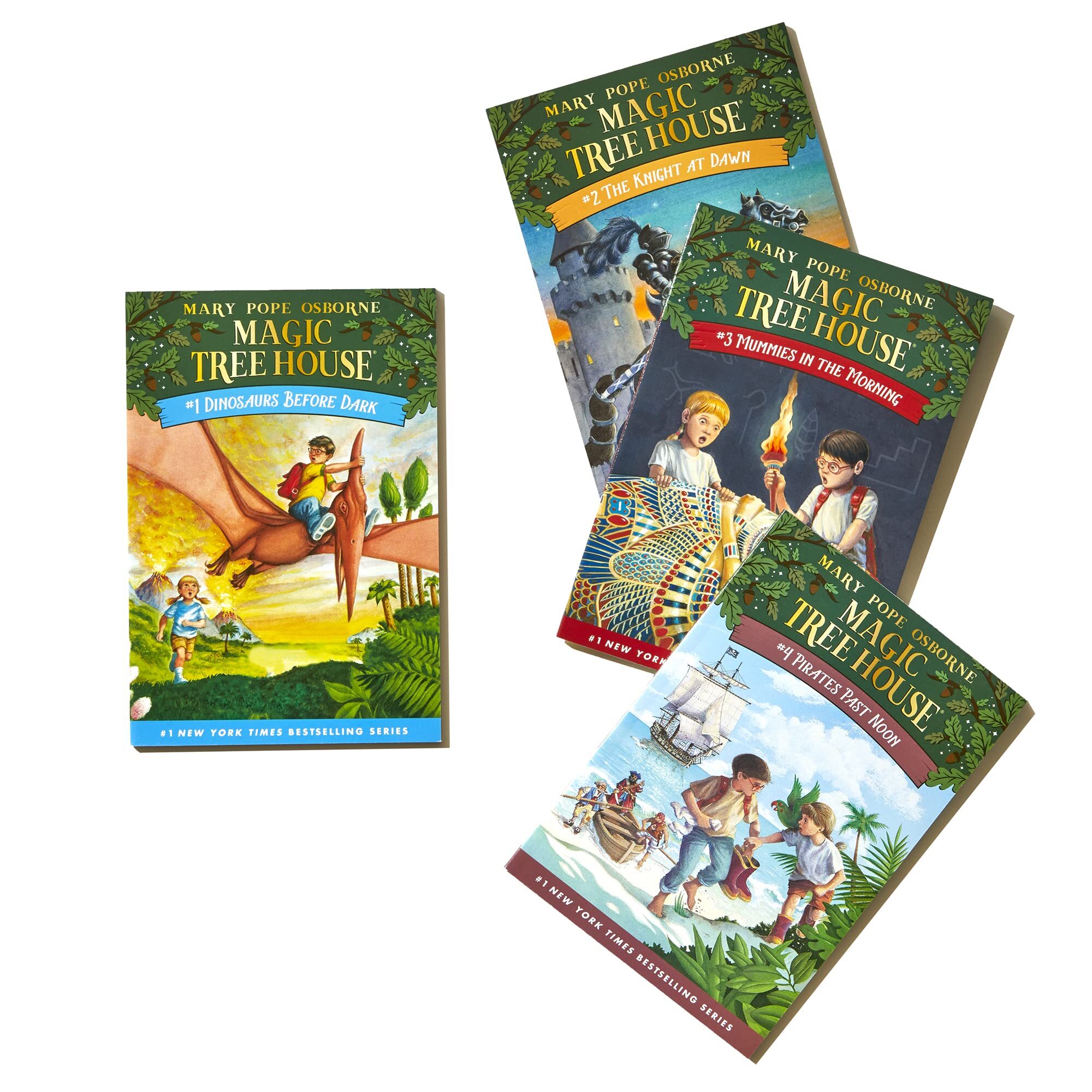 Magic Tree House Boxed Set, Books 1-4: Dinosaurs Before Dark, The Knight at Dawn, Mummies in the Morning, and Pirates Past Noon Paperback