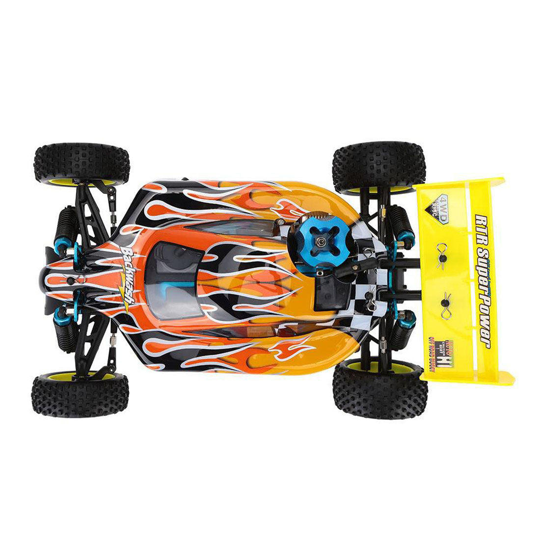 HSP 94166 1/10 4WD 2.4G RC Off-road Vehicle Methanol Powered Car with Level 18cxp Engine - Yellow