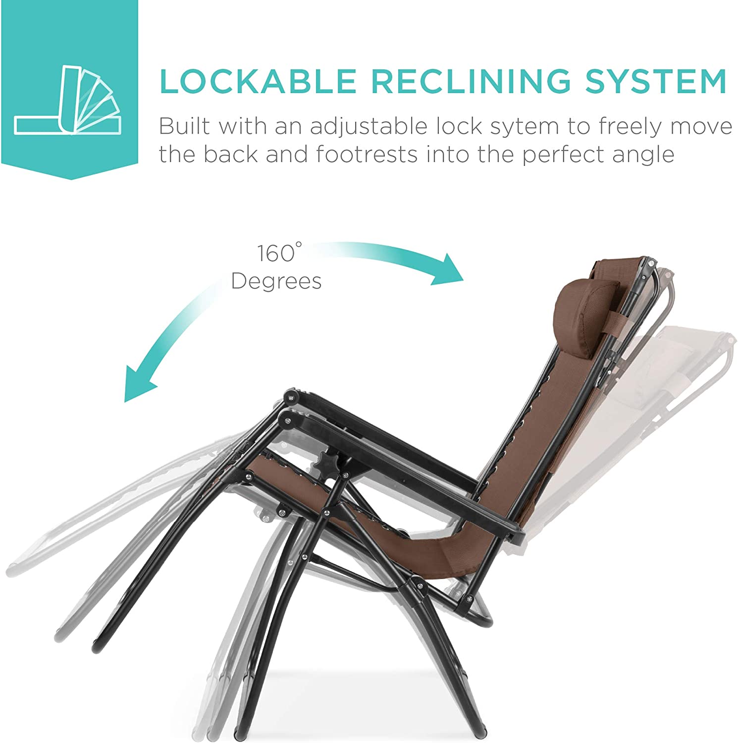 Folding Zero Gravity Outdoor Recliner Patio Lounge Chair w/Adjustable Canopy Shade, Headrest, Side Accessory Tray, Textilene Mesh - Beige