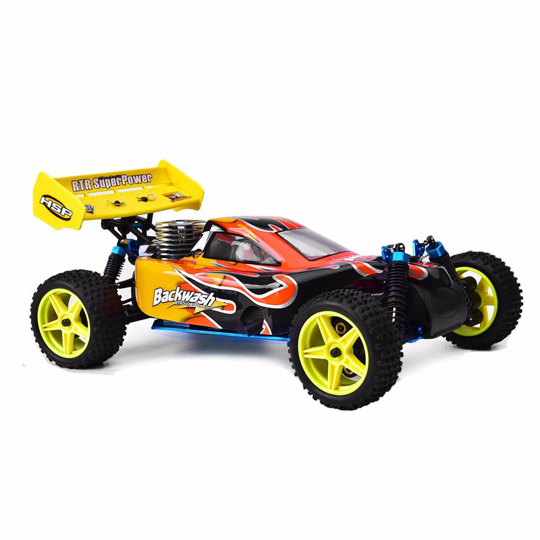 HSP 94166 1/10 4WD 2.4G RC Off-road Vehicle Methanol Powered Car with Level 18cxp Engine - Yellow