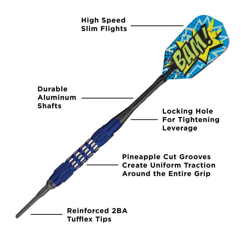 Viper Comix BAM! Darts Soft Tip Darts Blue 18 Grams