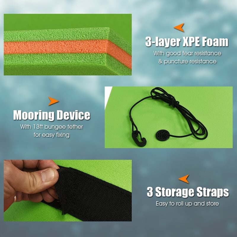 12' x 6' 3 Layer Tear-Resistant XPE Foam Floating Water Pad