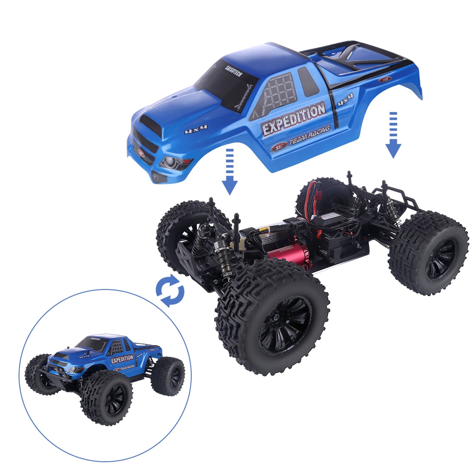 SST 1999 1:10 2.4G High Speed RC Car 100KM/H RC Off-road Vehicle Electric 4WD Brushless RTR