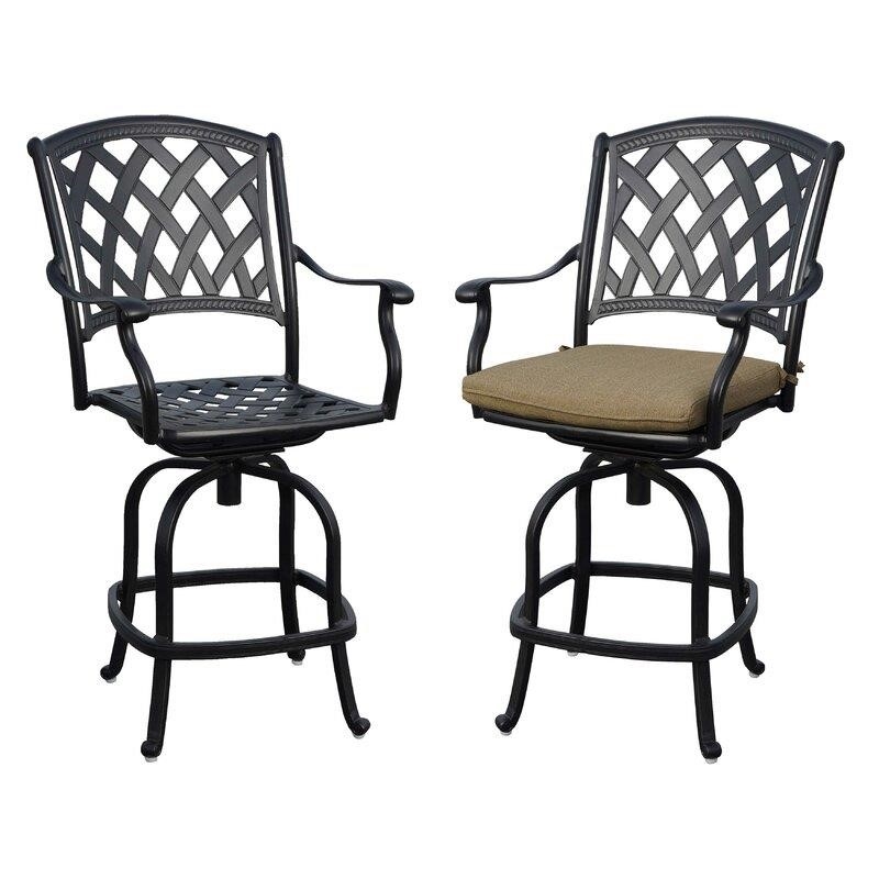 Milsap Square 8 - Person 60'' Long Bar Height Dining Set with Cushions