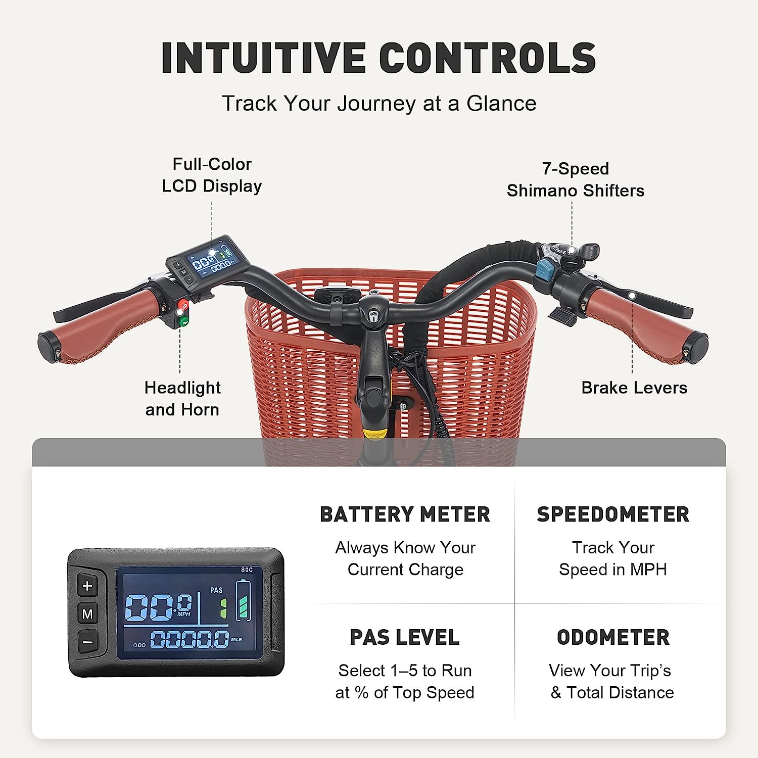 Viribus Electric Bike, Electric Cruiser Bike Adults Women, 25mph 40+ Mile Range 26