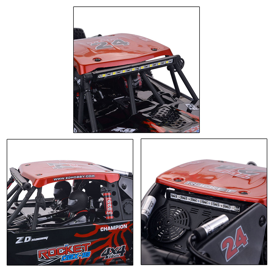 ZD Racing ROCKET DBX-10 1/10 4WD 55km/H 2.4G RC Car Brushed Motor High-speed Remote Control Off-road Desert Buggy Vehicle - RTR