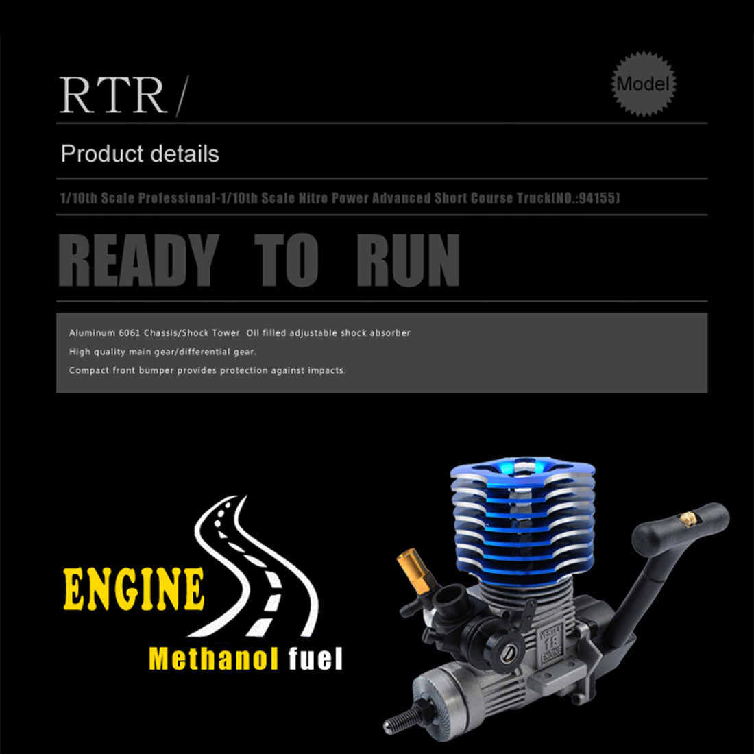 HSP 94155 RC Car 1/10 Scale 4WD Nitro Gas Powered Off-Road Buggy Truck Vehicle