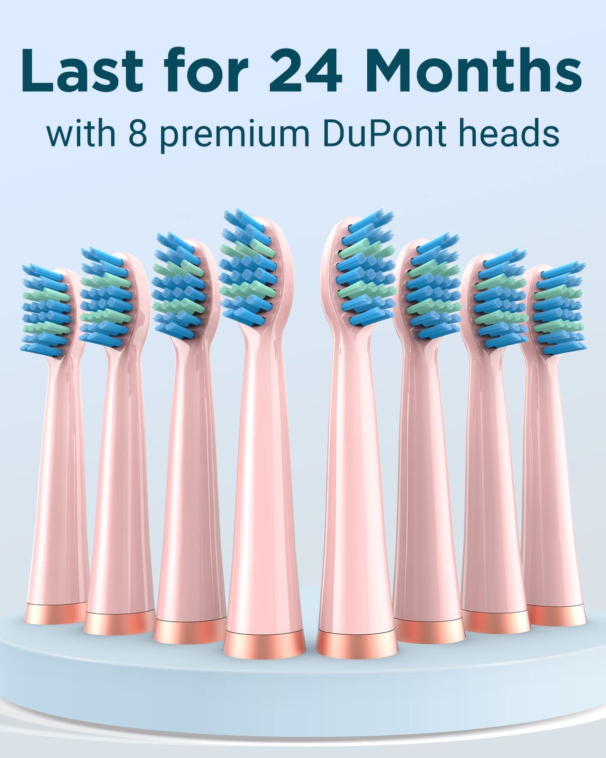 Sonic Electric Toothbrush for Adults - Rechargeable Electric Toothbrushes with 8 Brush Heads, & Travel Case,Teeth Whitening , Power Electric Toothbrush with Holder, Once Charge for 120 Days - H8 Pink