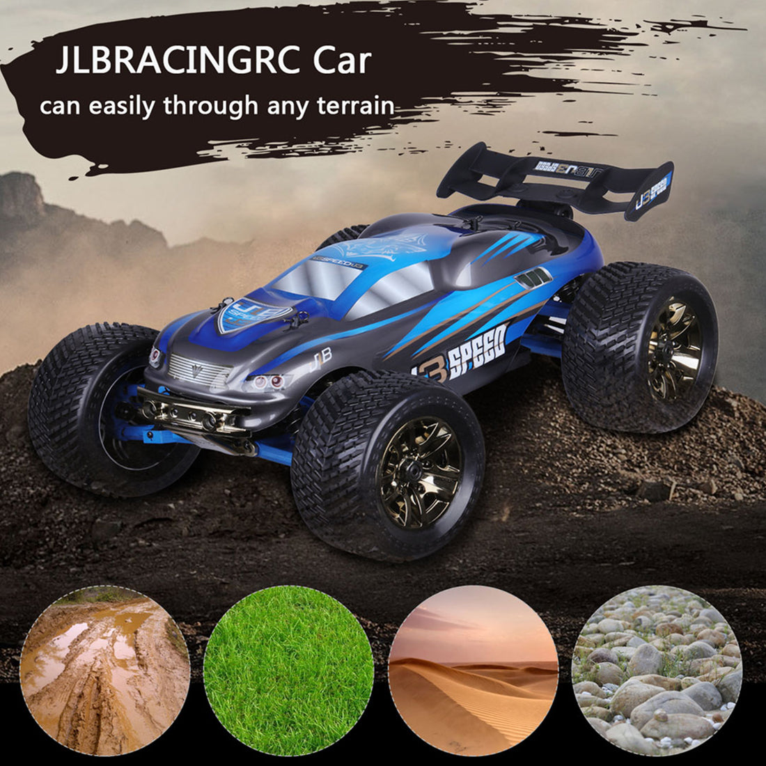 JLB Racing J3 SPEED 1/10 4WD 2.4G 120A Off-road Brushless ESC Waterproof RC Truggy Remote Control Racing Truck - RTR