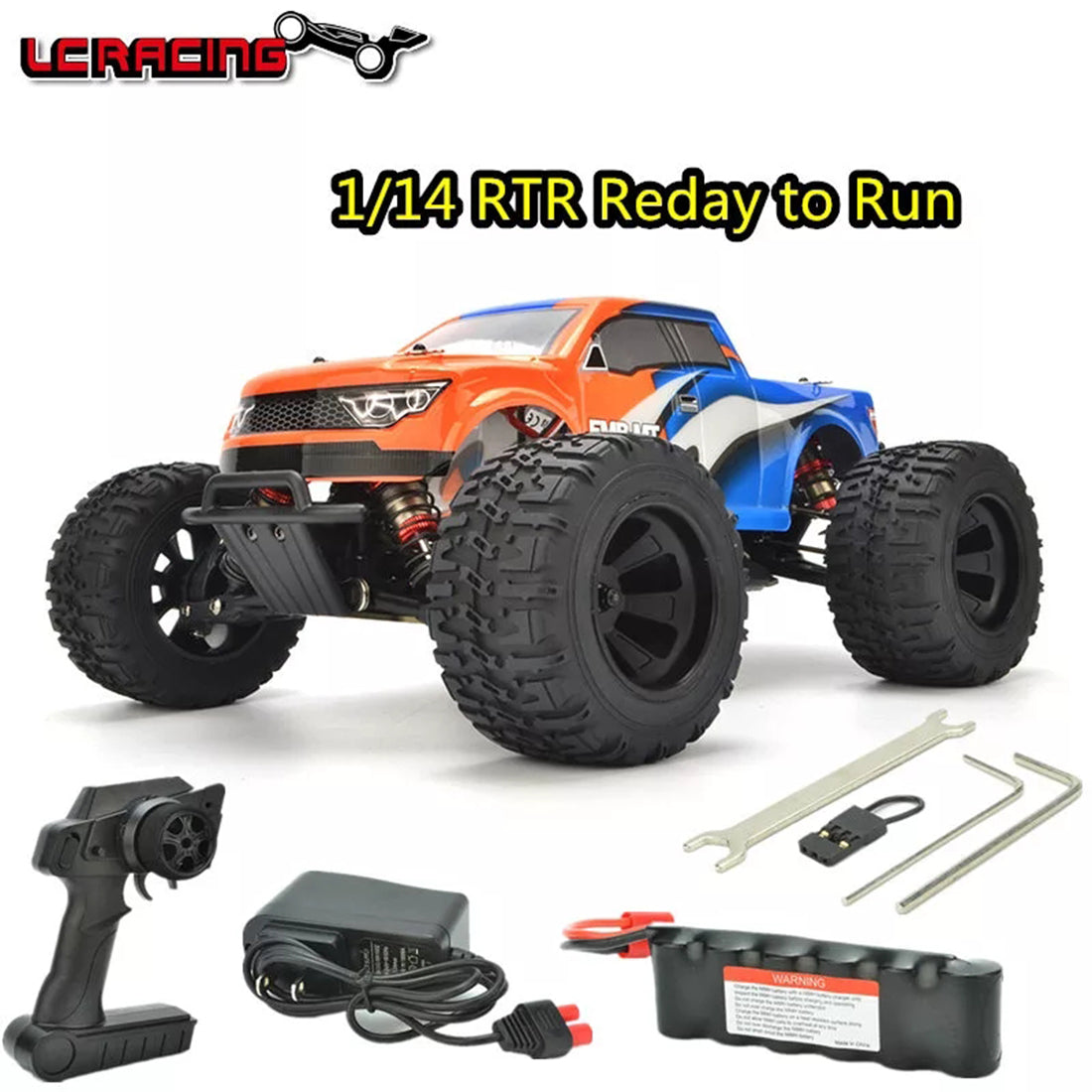 LC Racing EMB-MTH 1:14 2.4G 50+KM/H Remote Control Car 4WD Brushless Electric RC Off-road Vehicle Monster Trunk Model - RTR