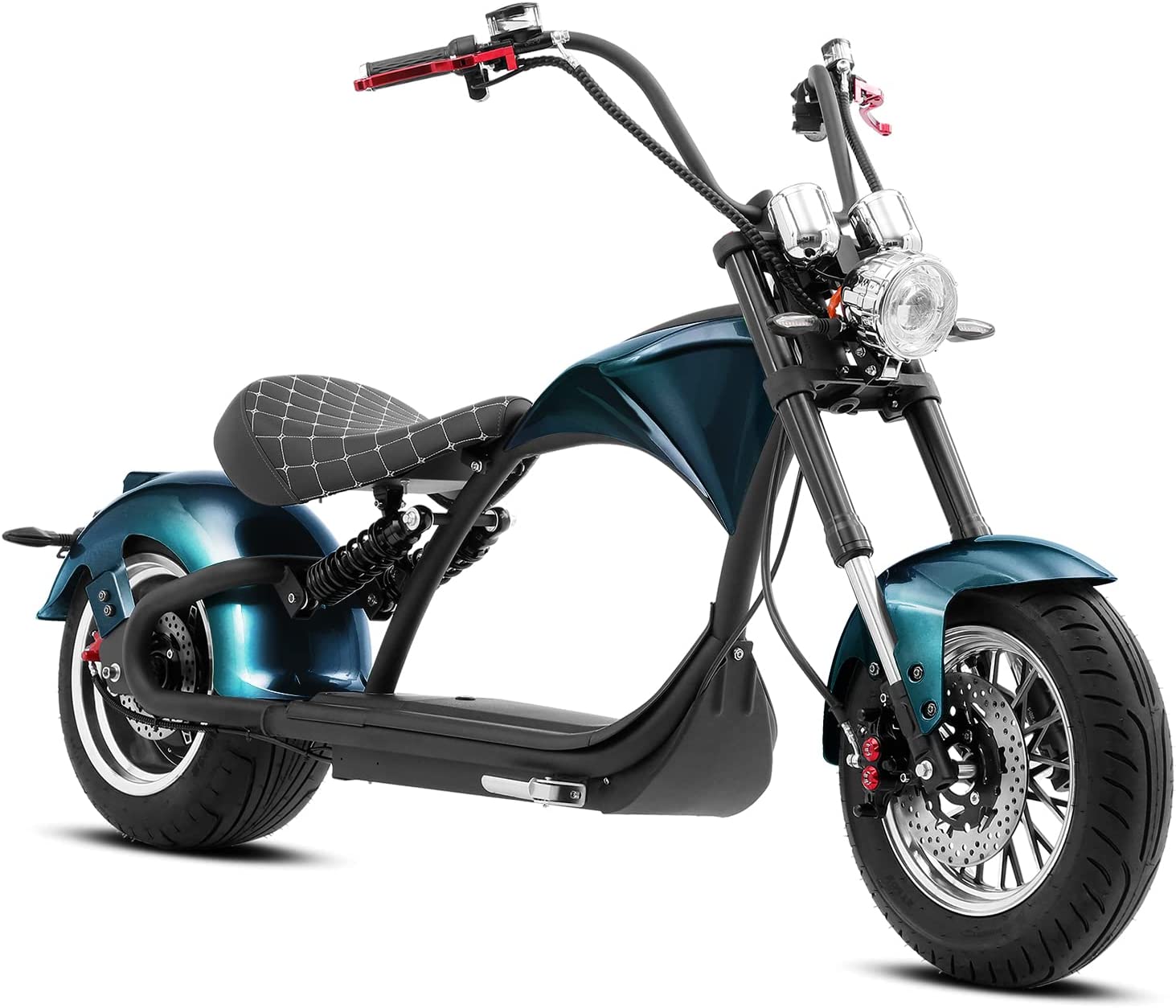 Eahora DOT Approved M1P 37Mph 2000W Electric Motorcycle for Adults, 60V 30ah Lithium Battery 40Miles Electric Scooter, 12in Vacuum Tires Full Suspension for Urban Commuting, 1-2 Person