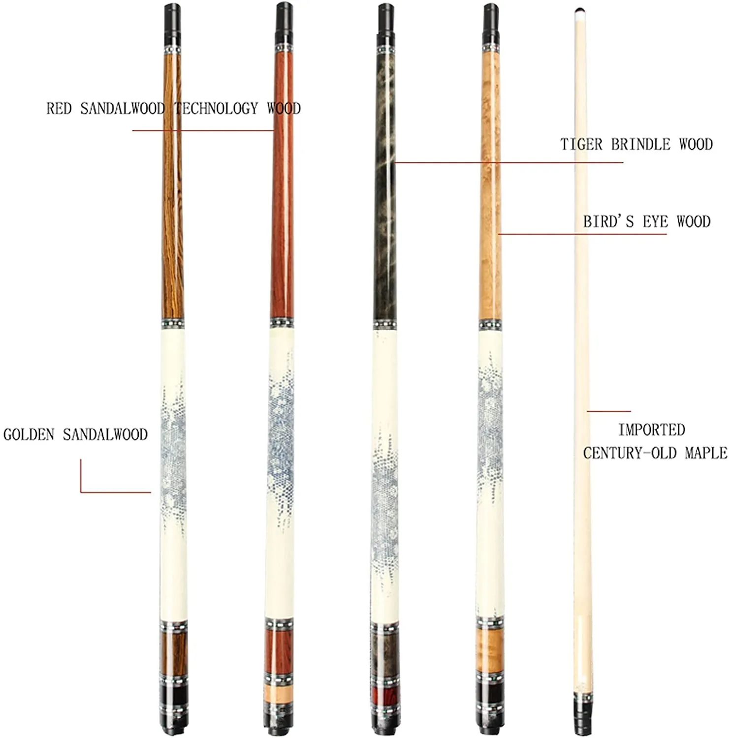 LXLXCS Pool Sticks 4 Piece Set of Billiard Cue