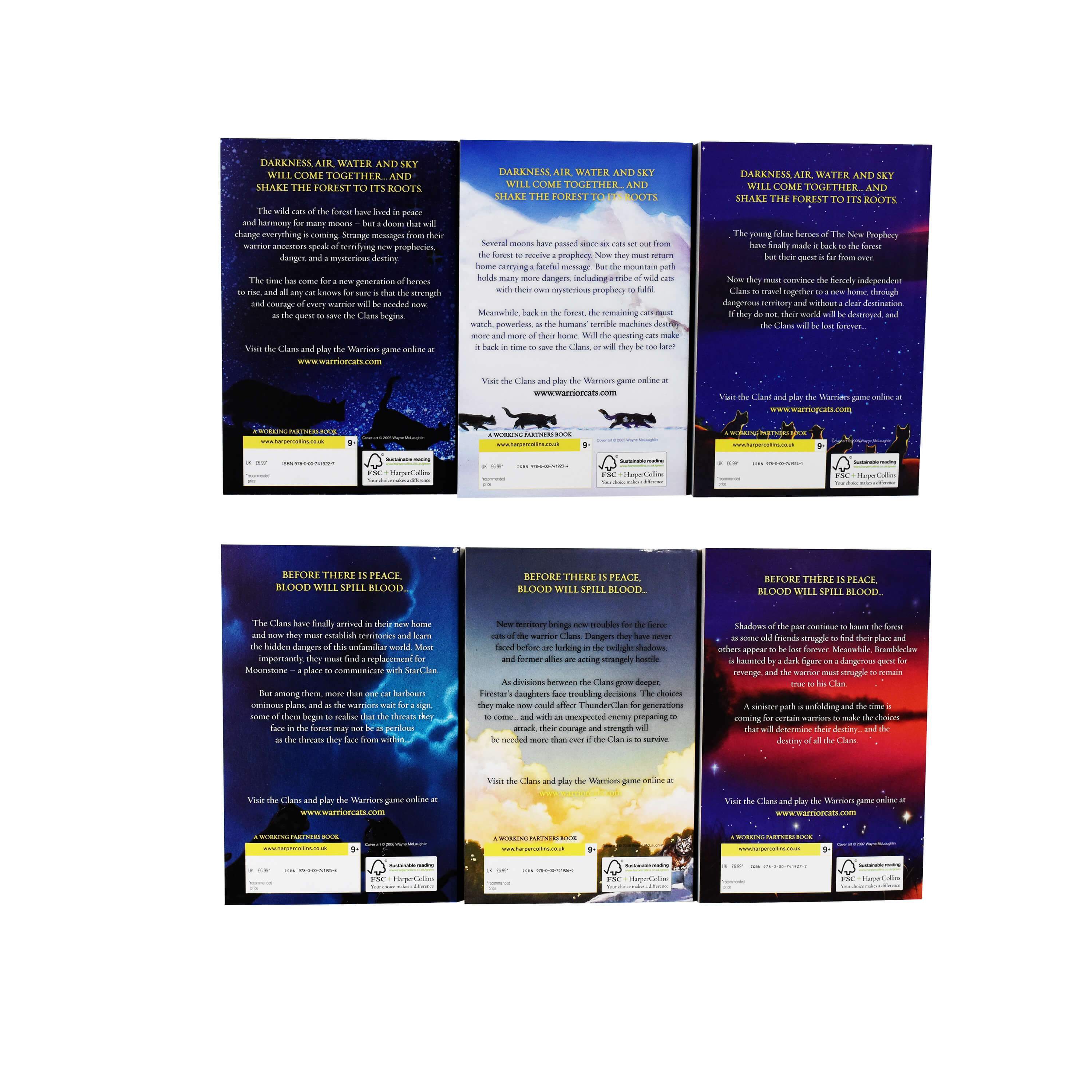 Warrior Cats by Erin Hunter: Series 2 The New Prophecy 6 Books Collection Set - Ages 8-12 - Paperback