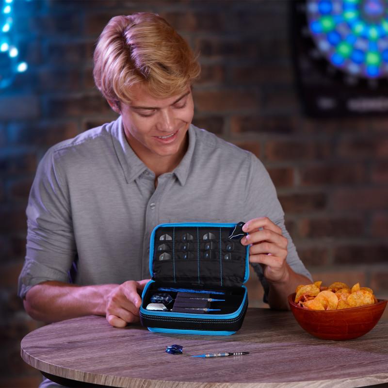 Casemaster Plazma Plus Dart Case Black with Blue Trim and Phone Pocket