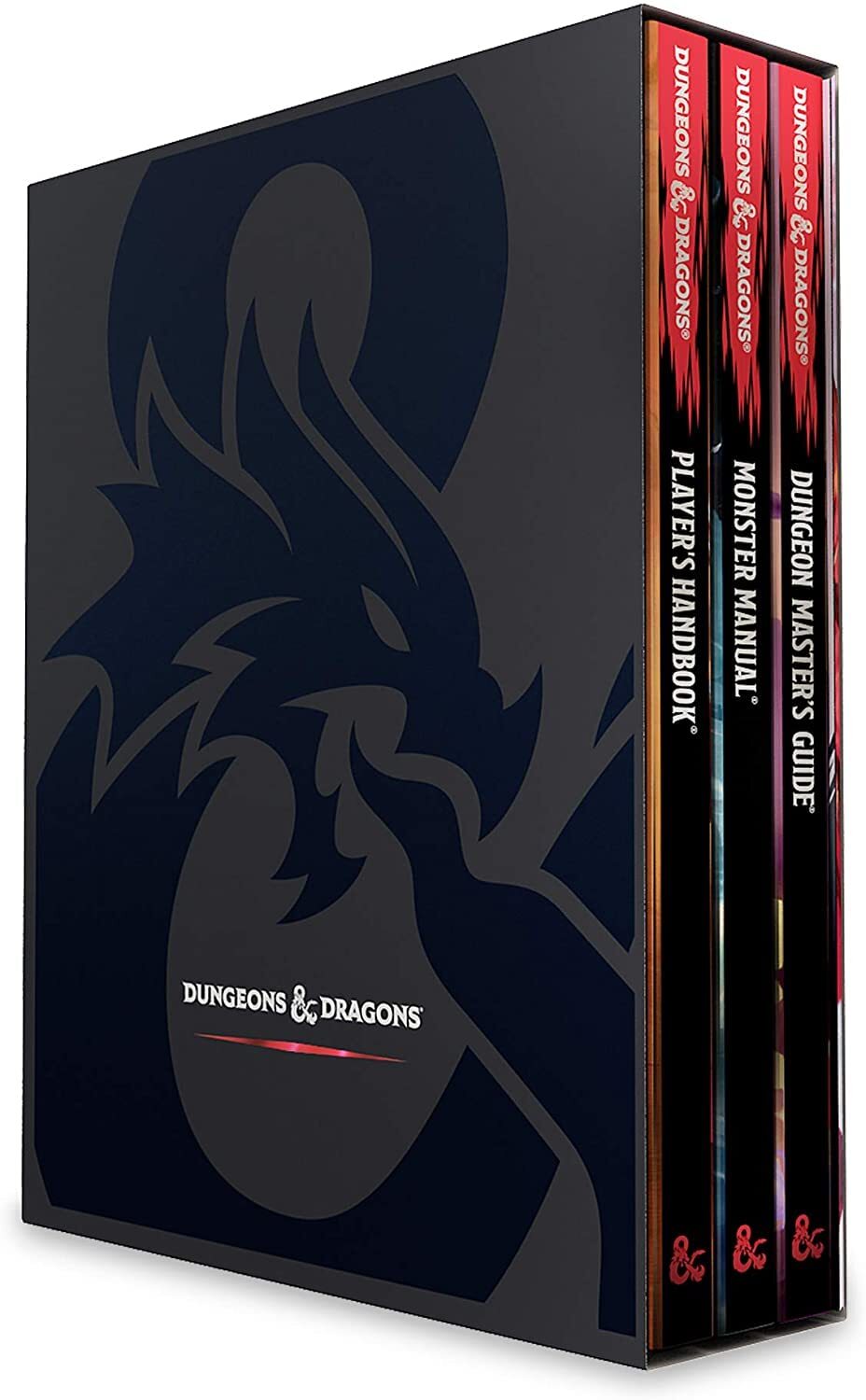 Dungeons & Dragons Core Rulebooks Gift Set (Special Foil Covers Edition with Slipcase, Player's Handbook, Dungeon Master's Guide, Monster Manual, DM Screen) Hardcover