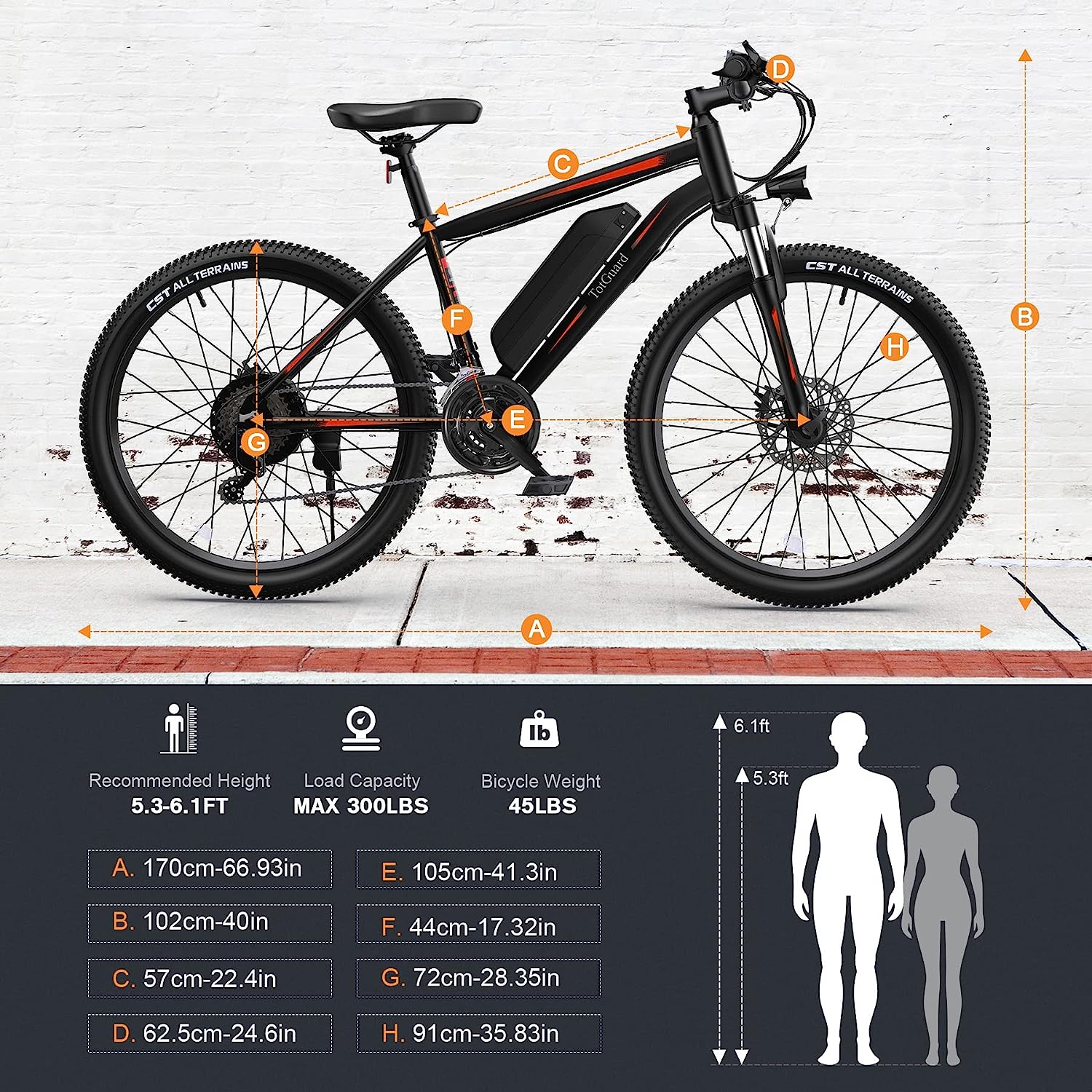 TotGuard Electric Bike, Electric Bike for Adults, 26