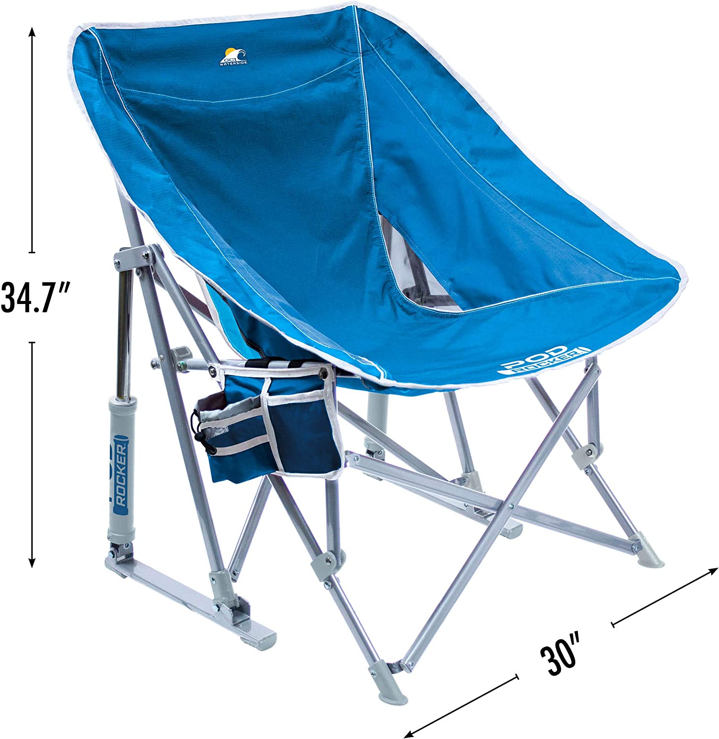 Outdoor Freestyle Rocker Portable Rocking Chair & Outdoor Camping Chair, ergonomic Nylon, Indigo Blue