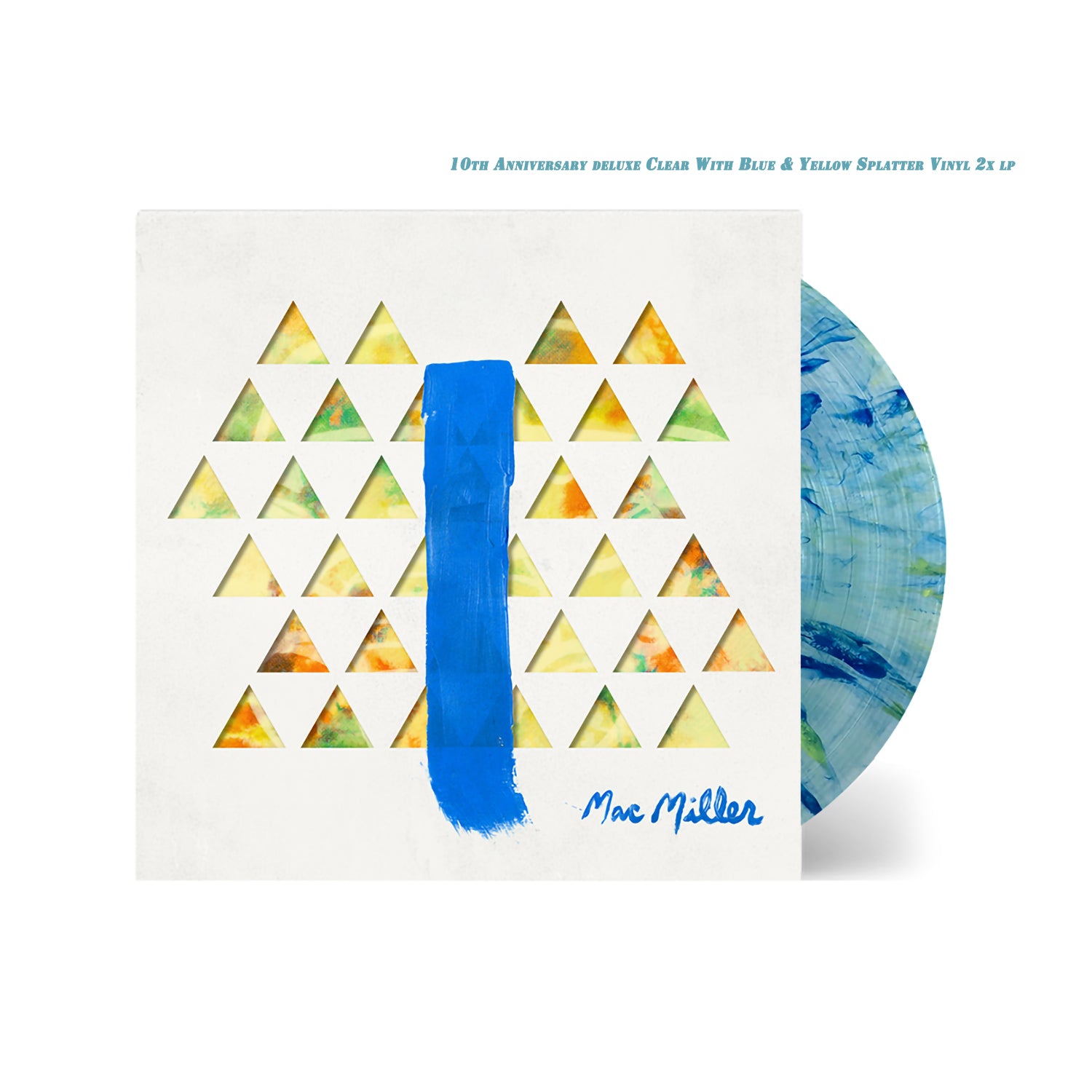 Mac Miller - Blue Slide Park Exclusive Clear With Blue & Yellow Splatter Vinyl 2x LP Record