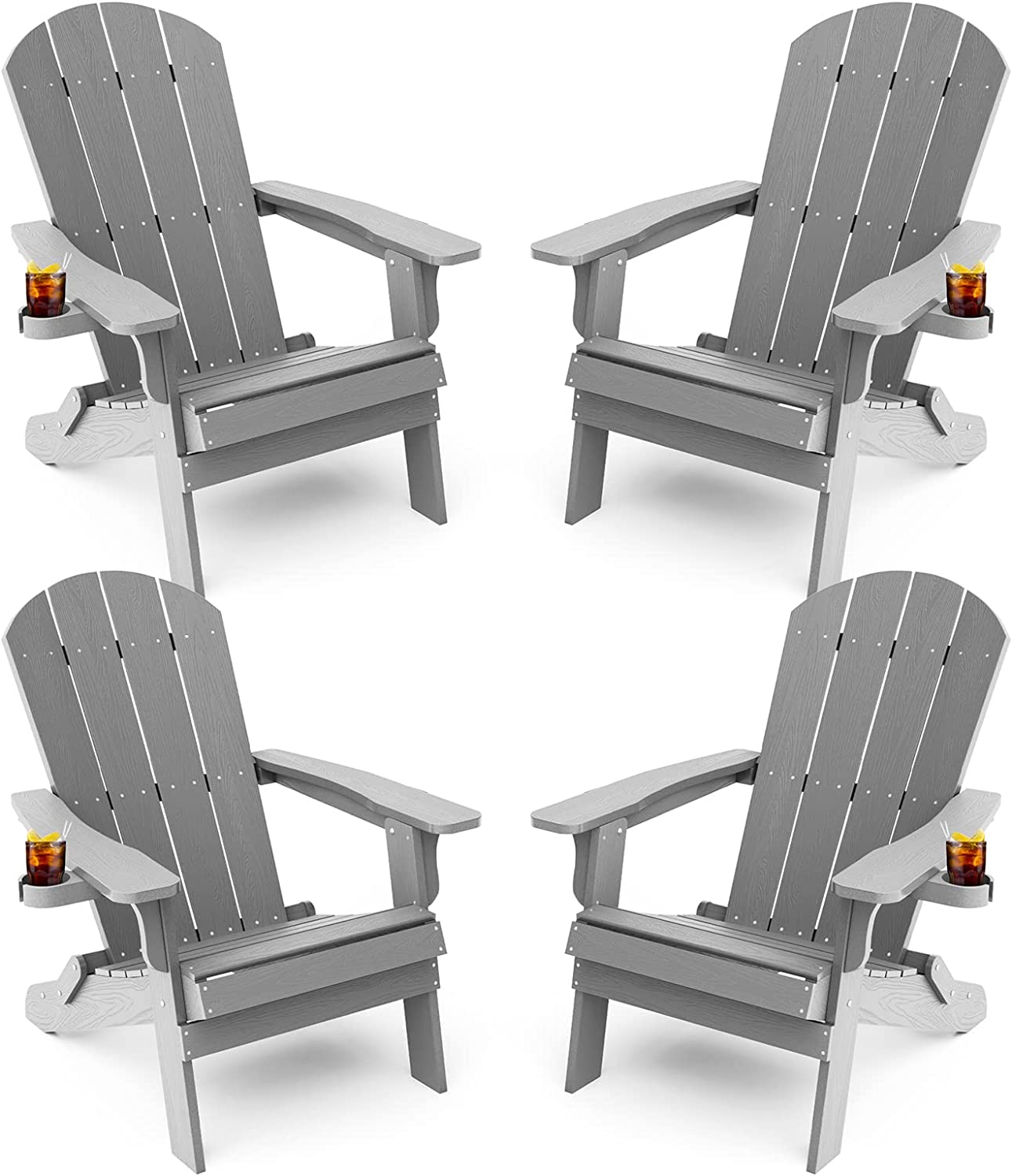 Adirondack Chair ,Patio Chairs 5 Steps Easy Installation,Widely Used in Outdoor, Fire Pit, Deck, Outside, Garden, Campfire Chairs