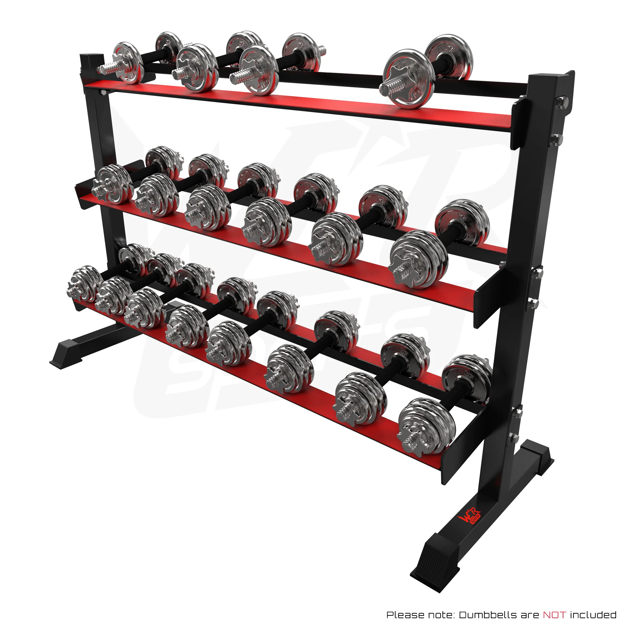 We R Sports 3 Tier Dumbbell Rack - Black