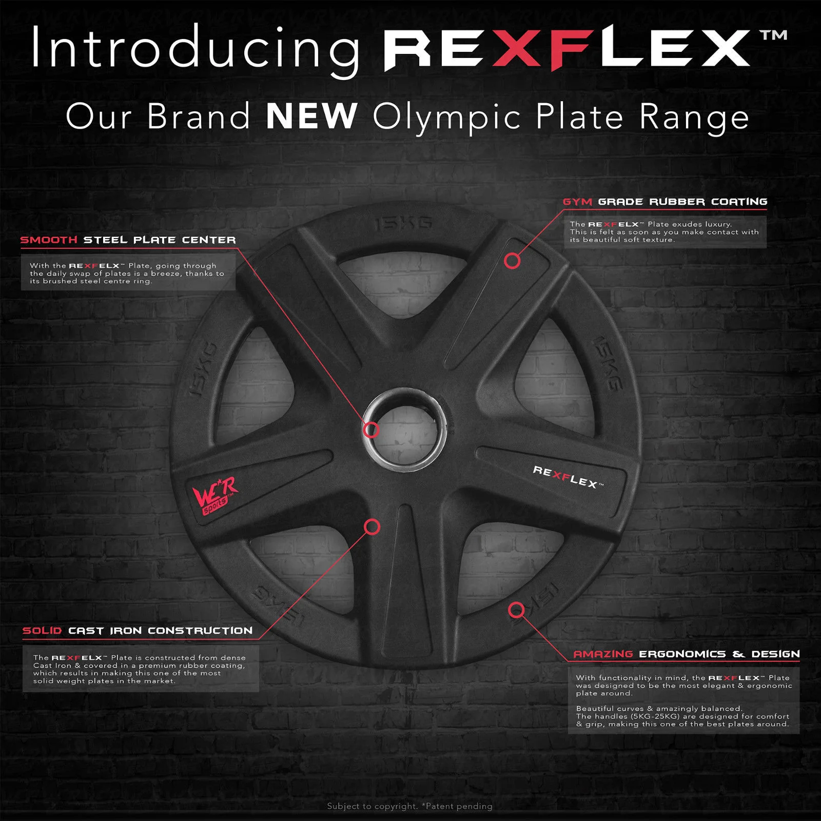 ReXFlex Olympic Rubber Encased Weight Plates