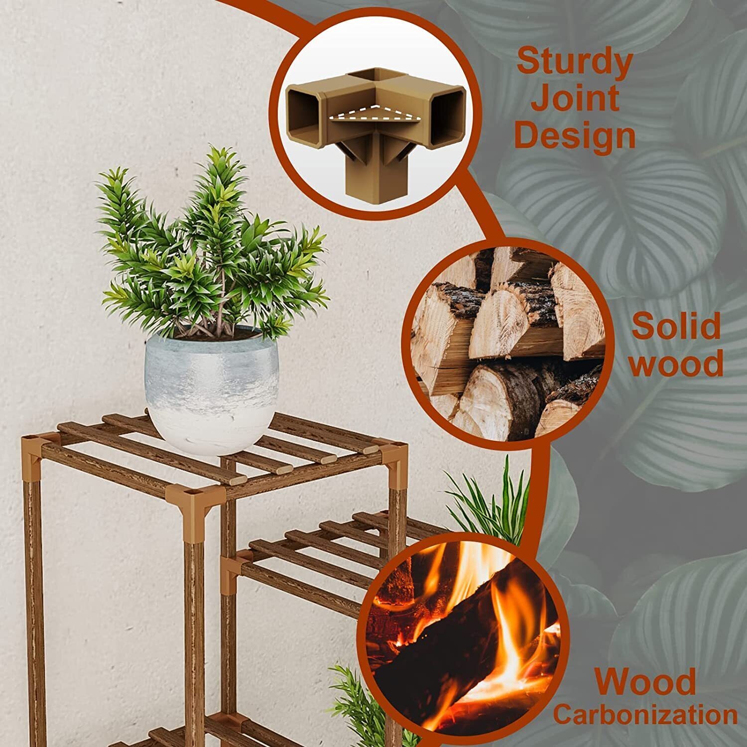 Plant stand indoor plant stand wooden outdoor multi-layer plant stand