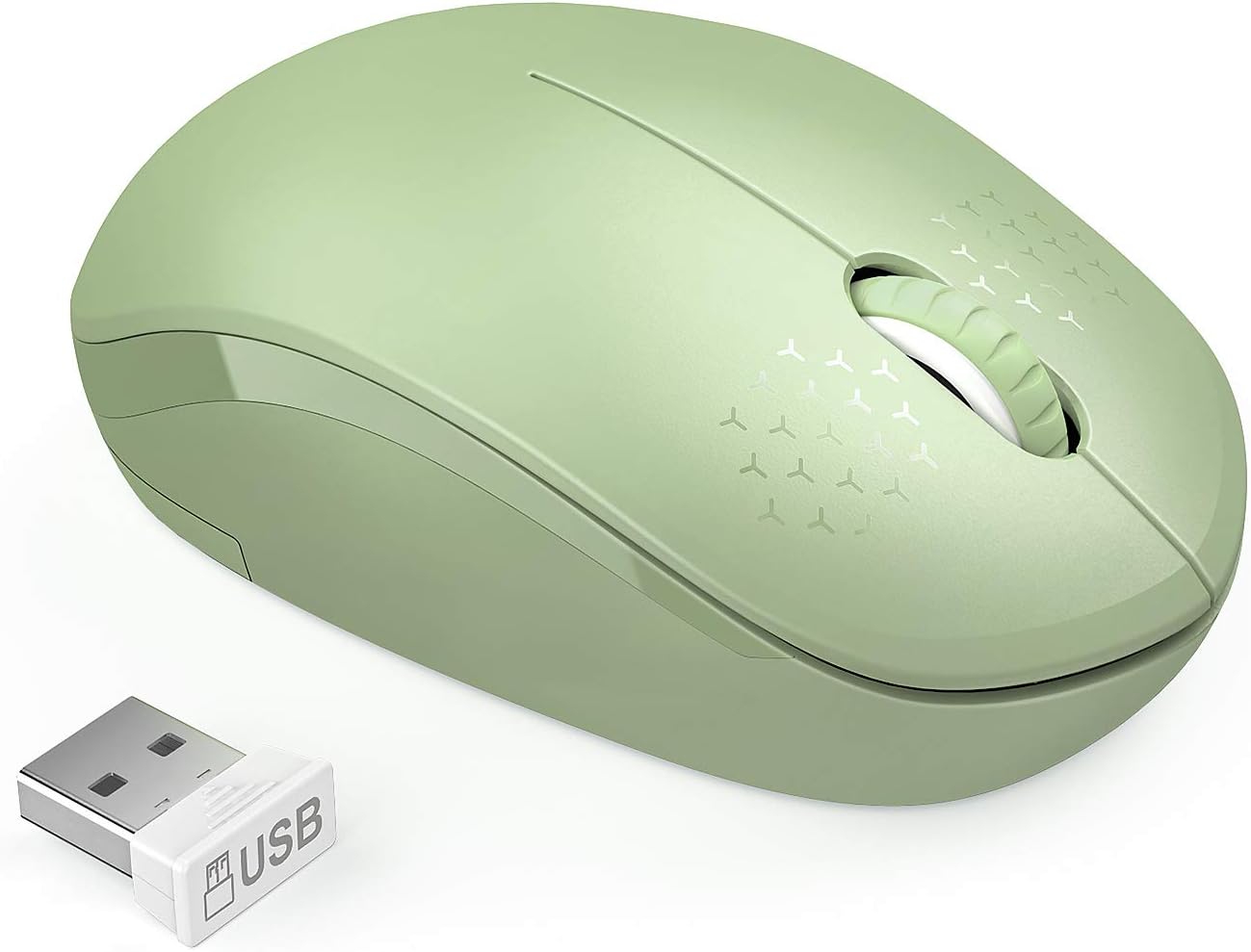 seenda Wireless Mouse, 2.4G Noiseless Mouse with USB Receiver - Portable Computer Mice for PC, Tablet, Laptop with Windows System - Mint Green