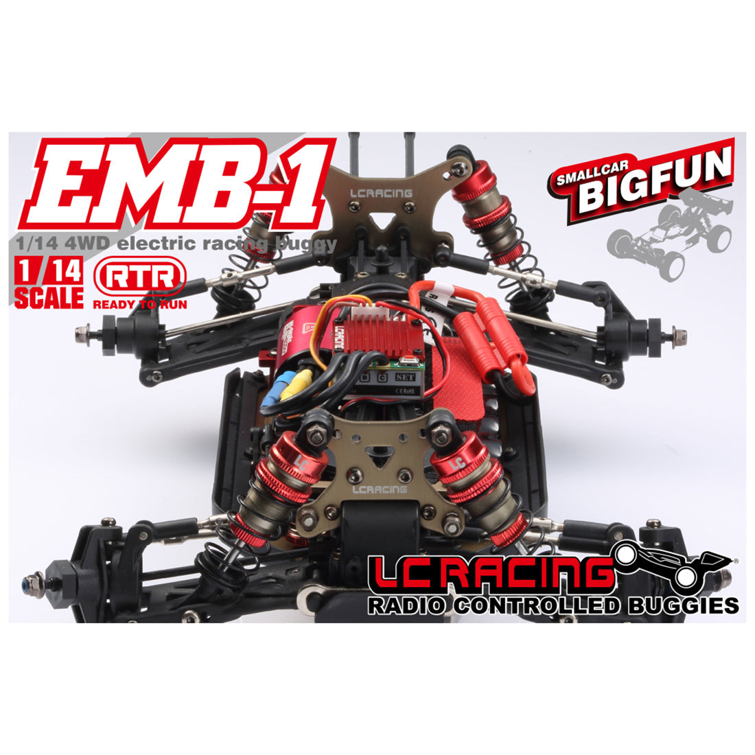 LC Racing EMB-1H 1:14 RC Car 50+KM/H 2.4G 4WD Brushless  Remote Control Racing Drifting Off Road Vehicle - RTR Version