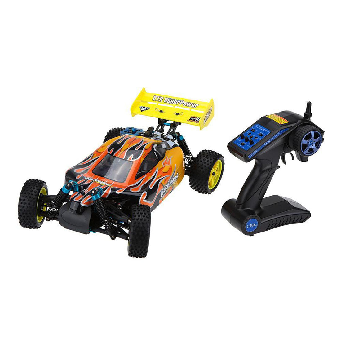 HSP 94166 1/10 4WD 2.4G RC Off-road Vehicle Methanol Powered Car with Level 18cxp Engine - Yellow