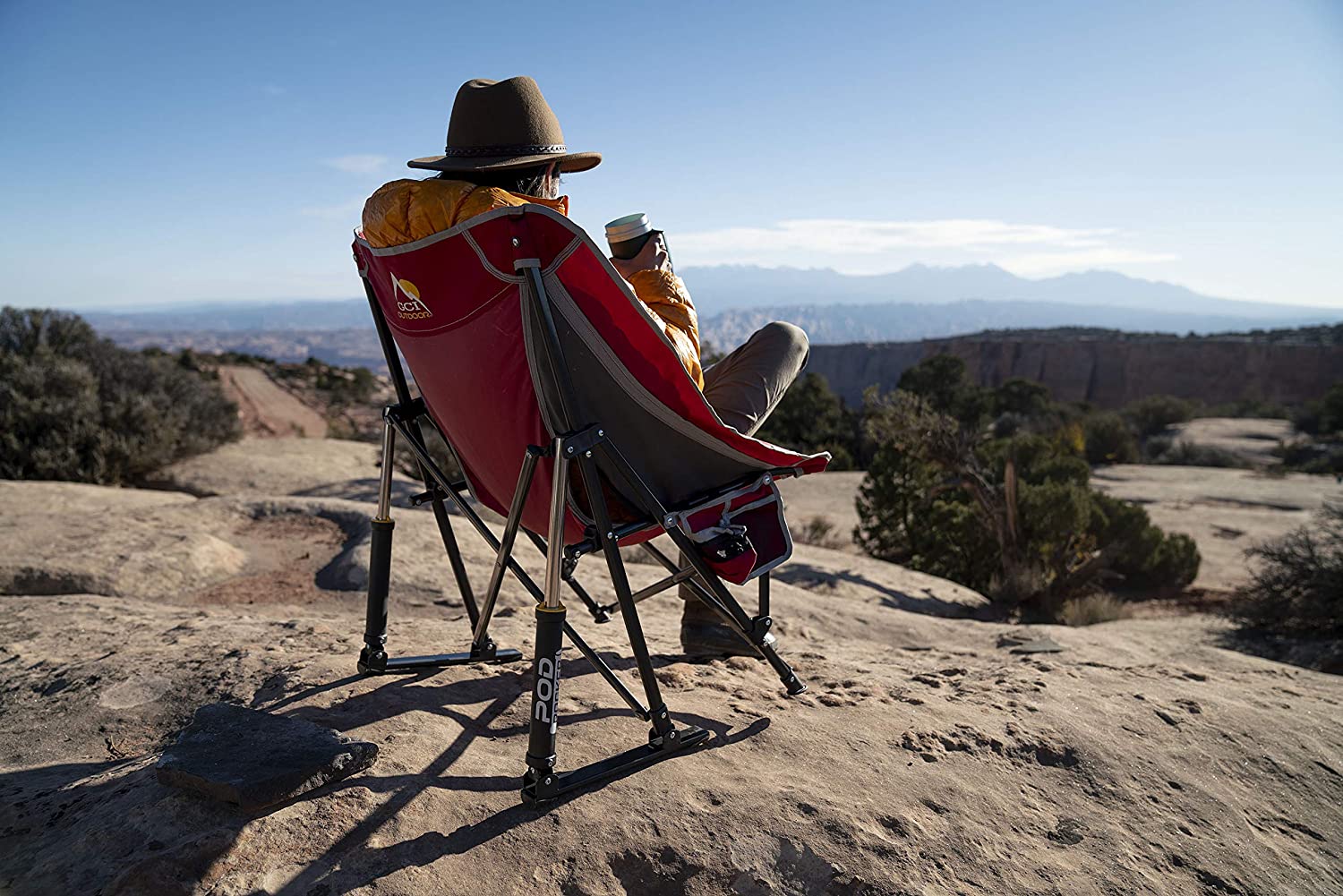 Outdoor Freestyle Rocker Portable Rocking Chair & Outdoor Camping Chair, ergonomic Nylon, Indigo Blue