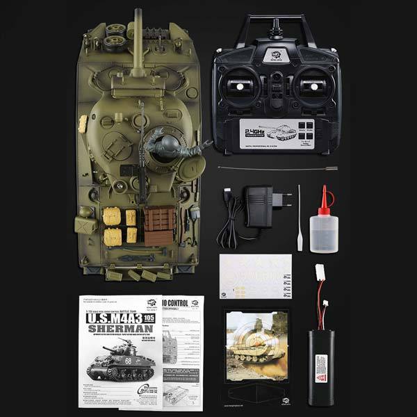 RC Tanks that Shoot BBS Metal 1/16 M4A3 Sherman Tank with Smoke & Sound