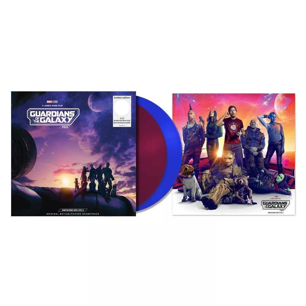 Guardians of The Galaxy Vol. 3: Awesome Mix Vol. 3 Exclusive Limited Edition Translucent Grape & Cobalt Color Vinyl 2x LP Record
