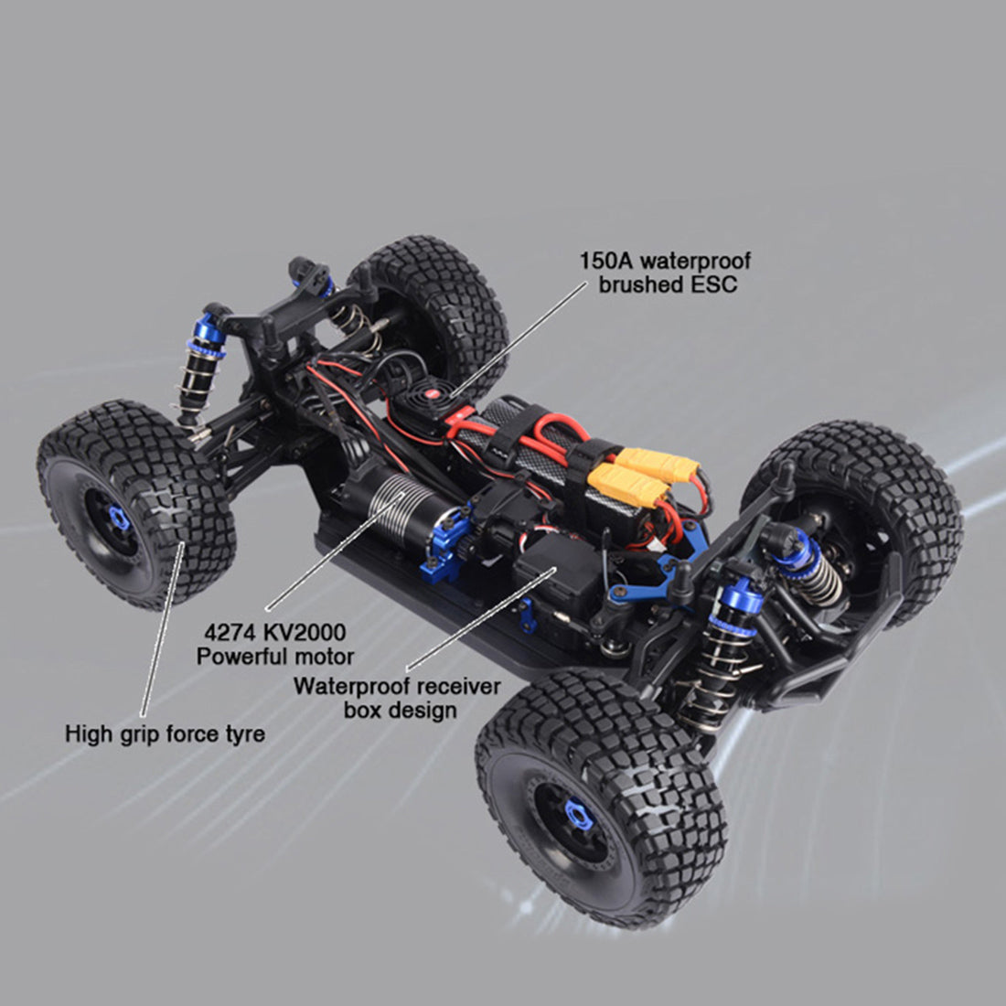 FS Racing 33675P 1/ 8 2.4G 4WD 95+KM/H Brushless RC Car Desert Buggy High Speed Off-road Vehicle