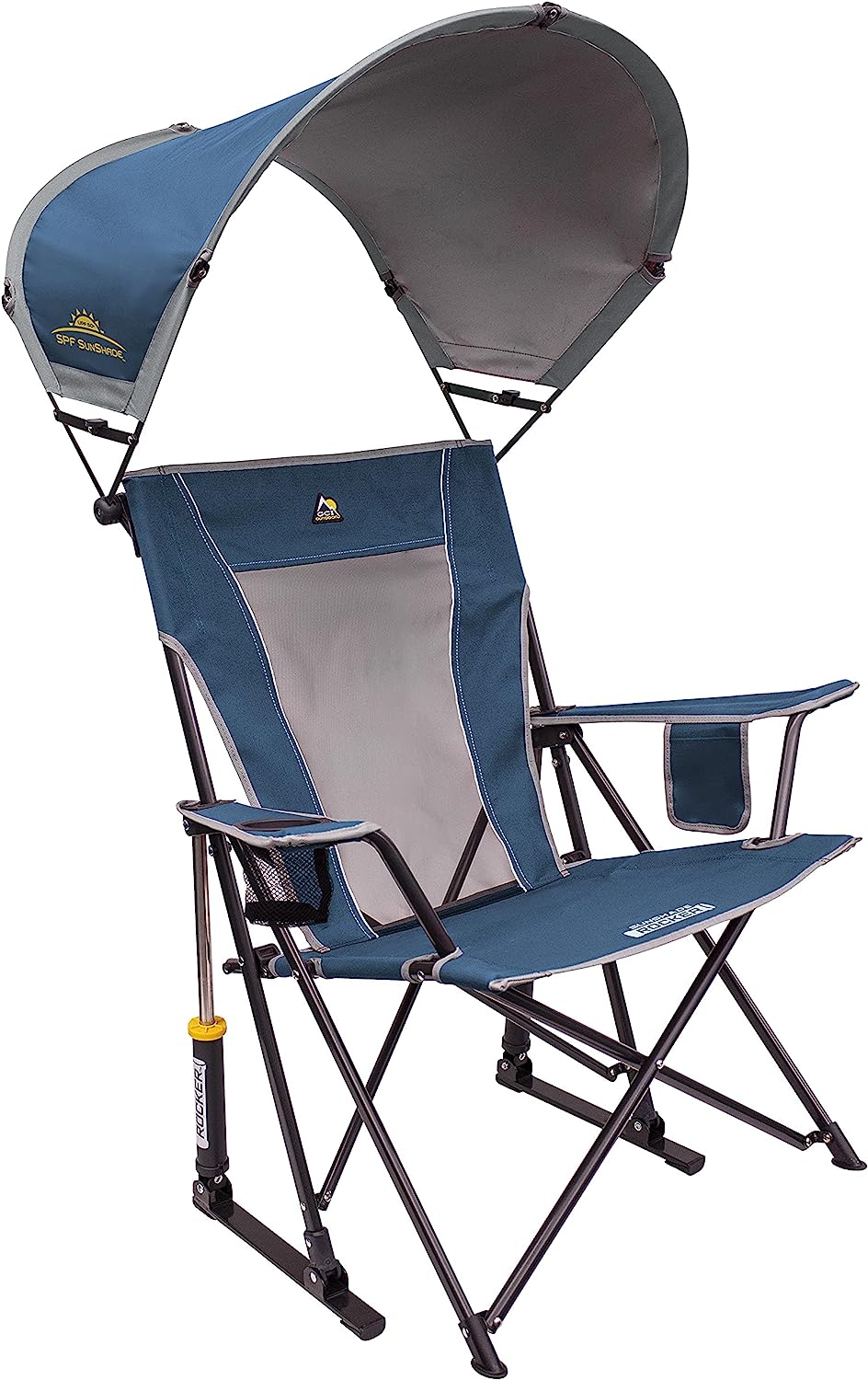 Outdoor Freestyle Rocker Portable Rocking Chair & Outdoor Camping Chair, ergonomic Nylon, Indigo Blue