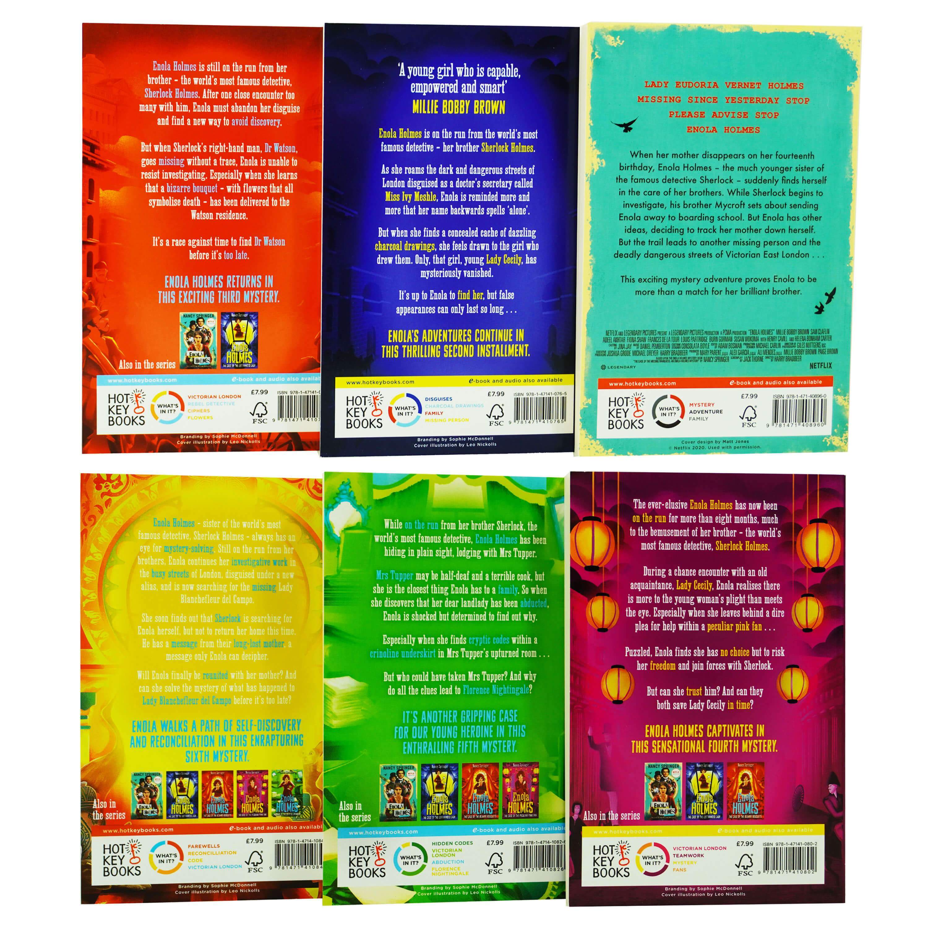 Enola Holmes 6 Books Collection Set By Nancy Springer - Ages 9+ - Paperback