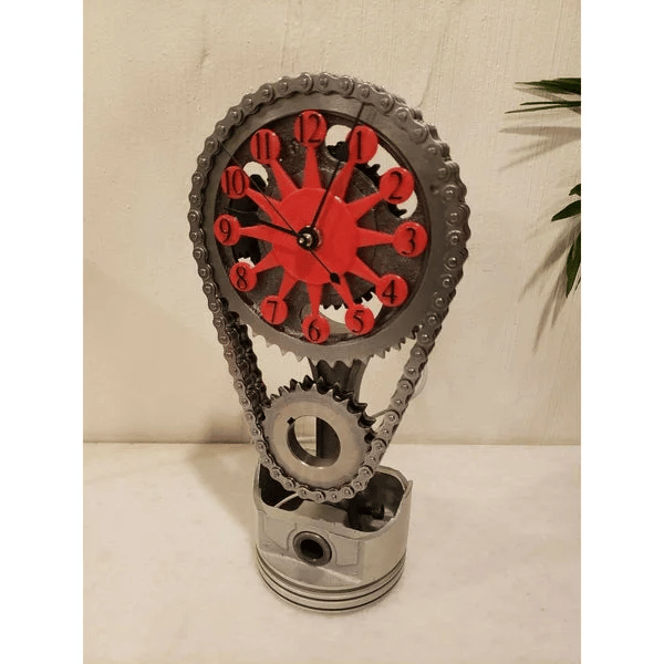 🔥Hot Sale Now🔥 CHEVY SMALL BLOCK TIMING CHAIN CLOCK, MOTORIZED, ROTATING.