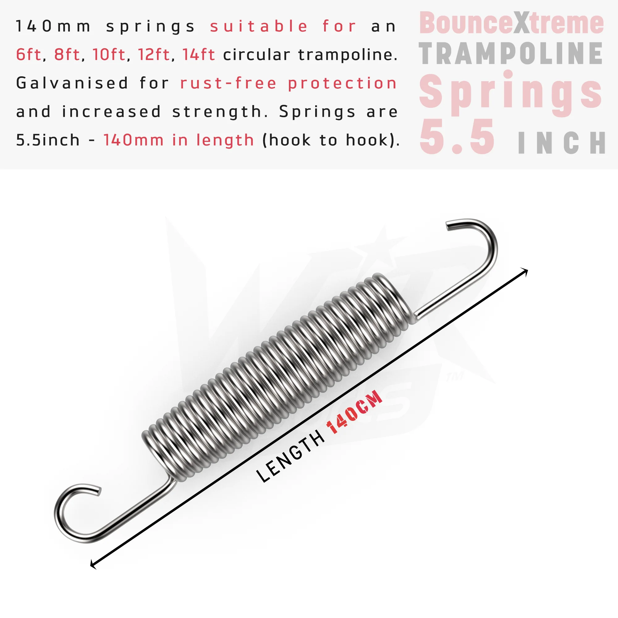 BounceXtreme Trampoline springs 5.5 INCH