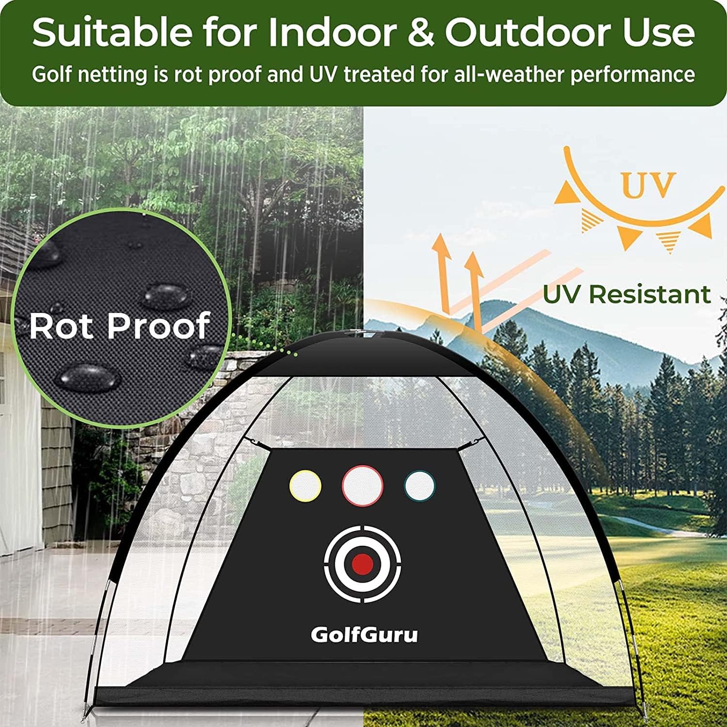 Golfguru Golf Net,-10x7ft All in 1 Golf Practice Net