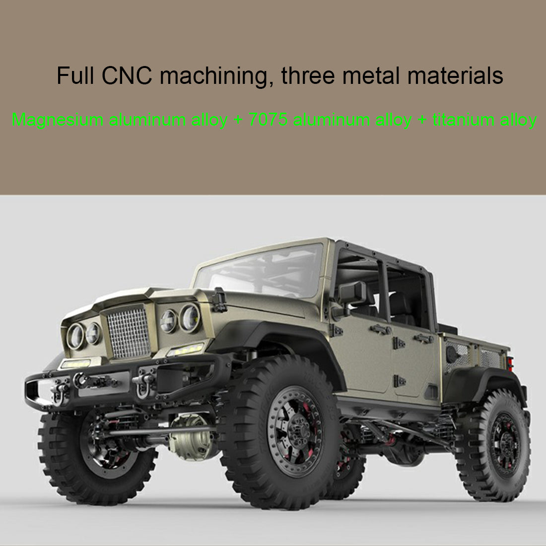 TWOLF TW-715 V8 Engine Powered 1:10 Scale RC Off-road 4WD 4-Door Pickup Truck Vehicle Crawler Kit with Electronic Equipment