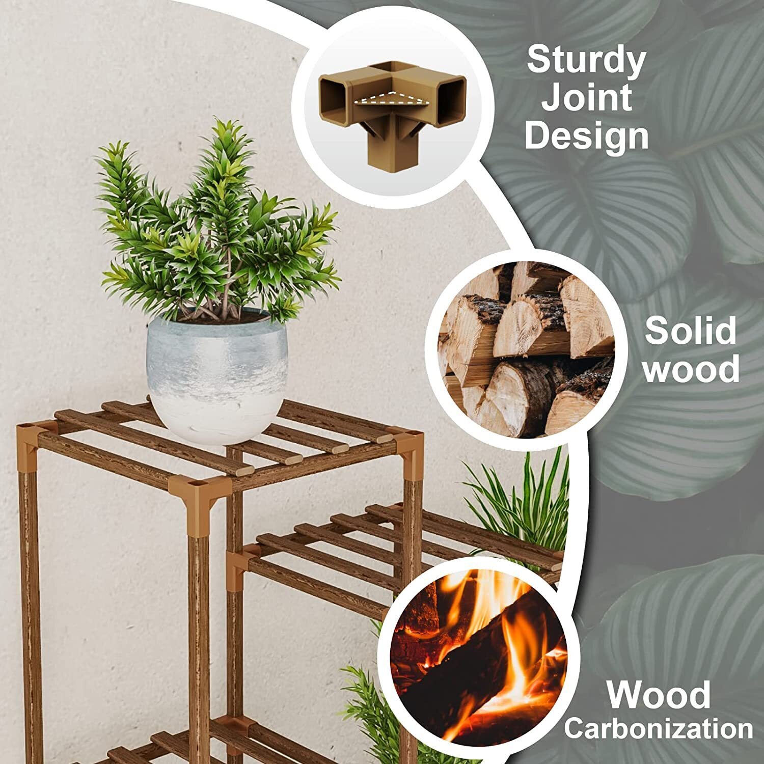 Plant stand indoor plant stand wooden outdoor multi-layer plant stand