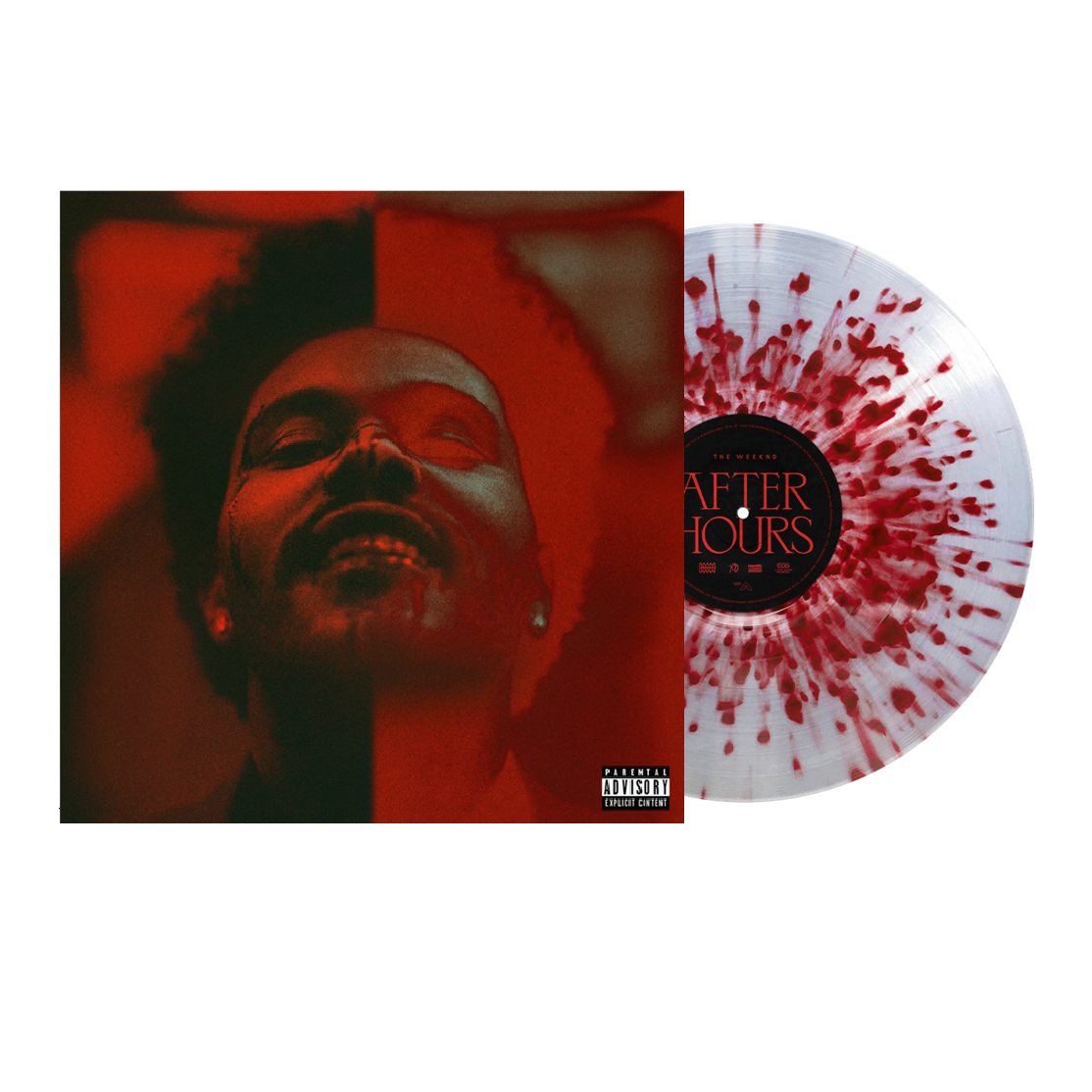 The Weeknd - After Hours Deluxe Edition Exclusive Clear w/ Red (Blood) Splatter Colored Vinyl LP (Variant 001)