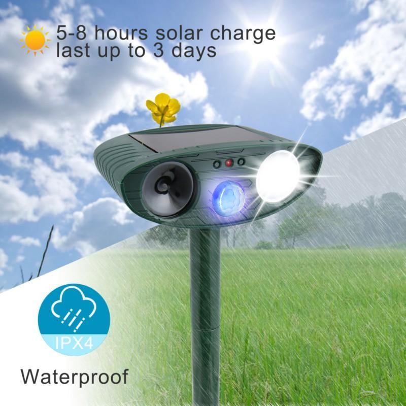 Squirrel Outdoor Solar Ultrasonic Repeller - Get Rid of Squirrels in 48 Hours