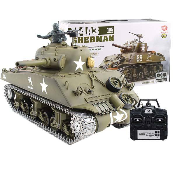 RC Tanks that Shoot BBS Metal 1/16 M4A3 Sherman Tank with Smoke & Sound