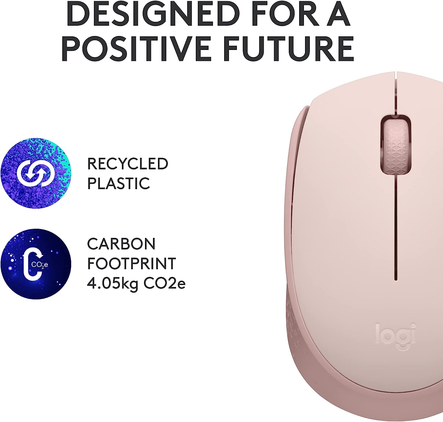 Logitech M170 Wireless Mouse for PC, Mac, Laptop, 2.4 GHz with USB Mini Receiver, Optical Tracking, 12-Months Battery Life, Ambidextrous - Blue Grey