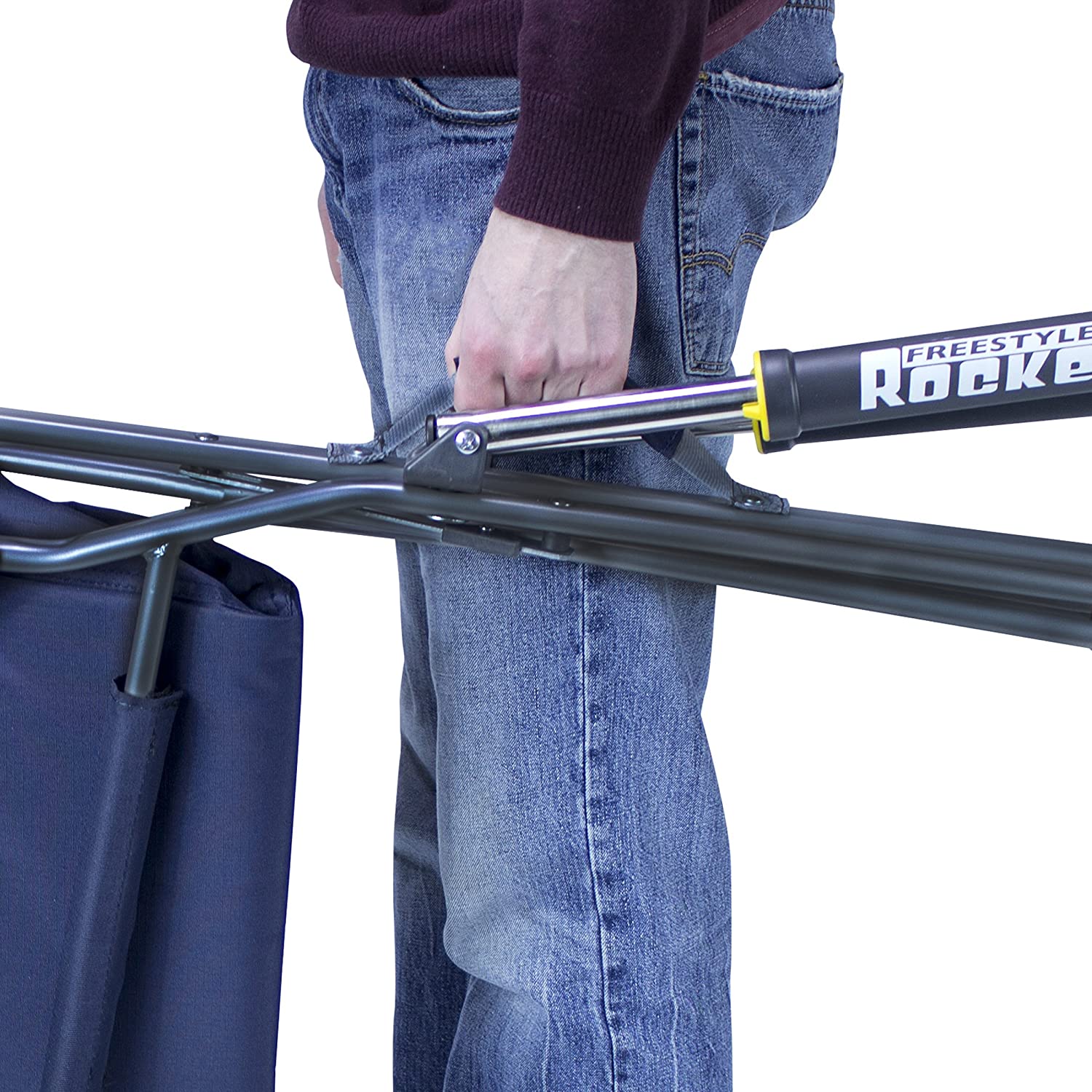 Outdoor Freestyle Rocker Portable Rocking Chair & Outdoor Camping Chair, ergonomic Nylon, Indigo Blue