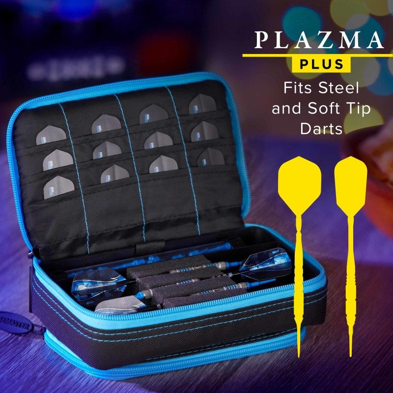 Casemaster Plazma Plus Dart Case Black with Blue Trim and Phone Pocket