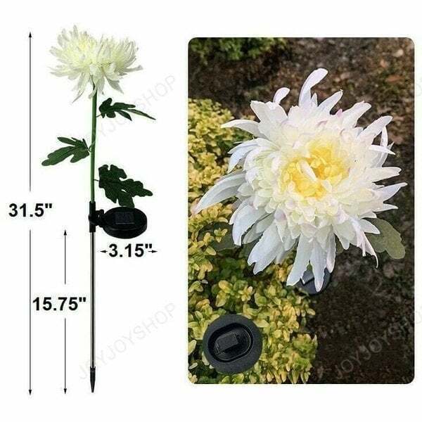 (30% off)-Spring Artificial Chrysanthemum Solar Garden Stake Lights