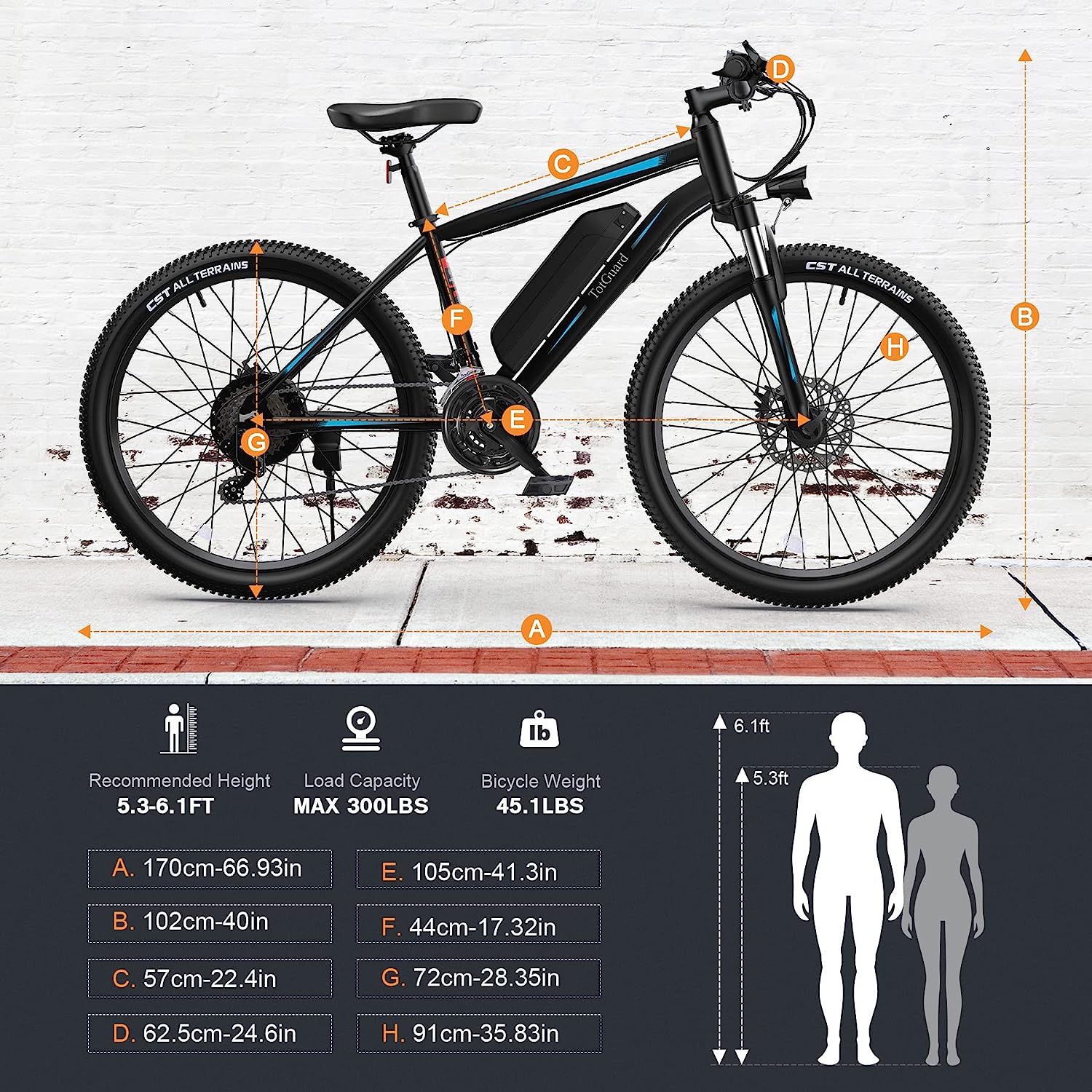 TotGuard Electric Bike, Electric Bike for Adults, 26