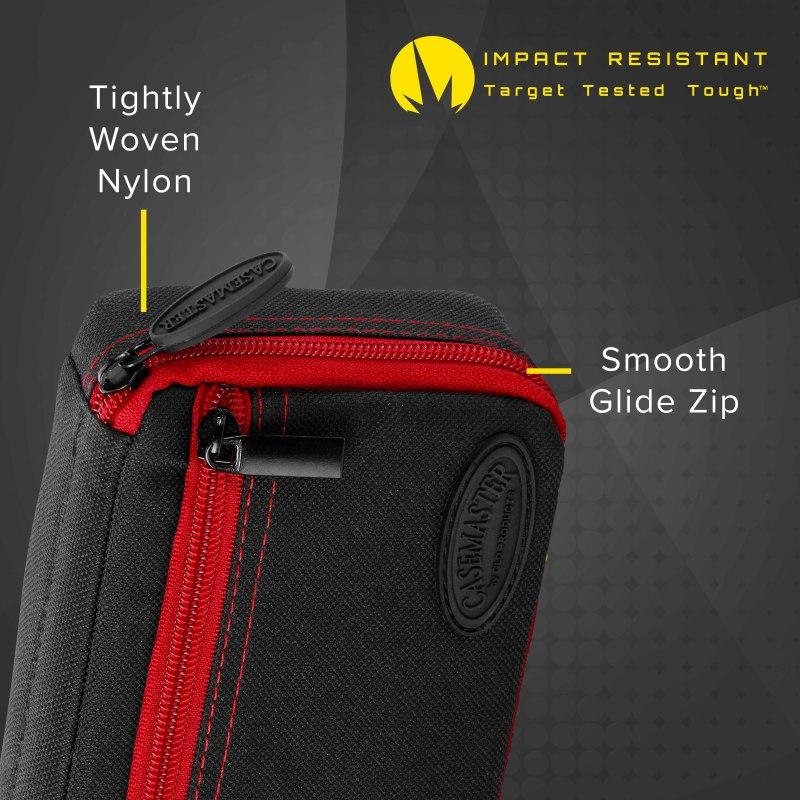 Casemaster Plazma Dart Case Black with Ruby Zipper